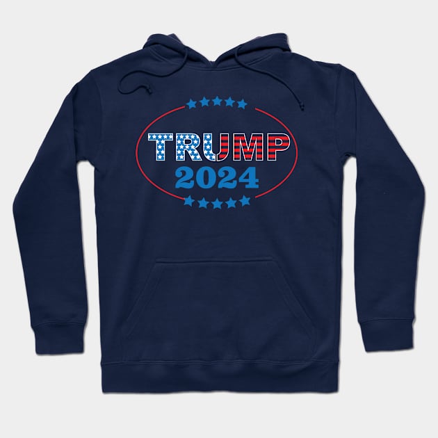 Trump 2024 America First Hoodie by chidadesign